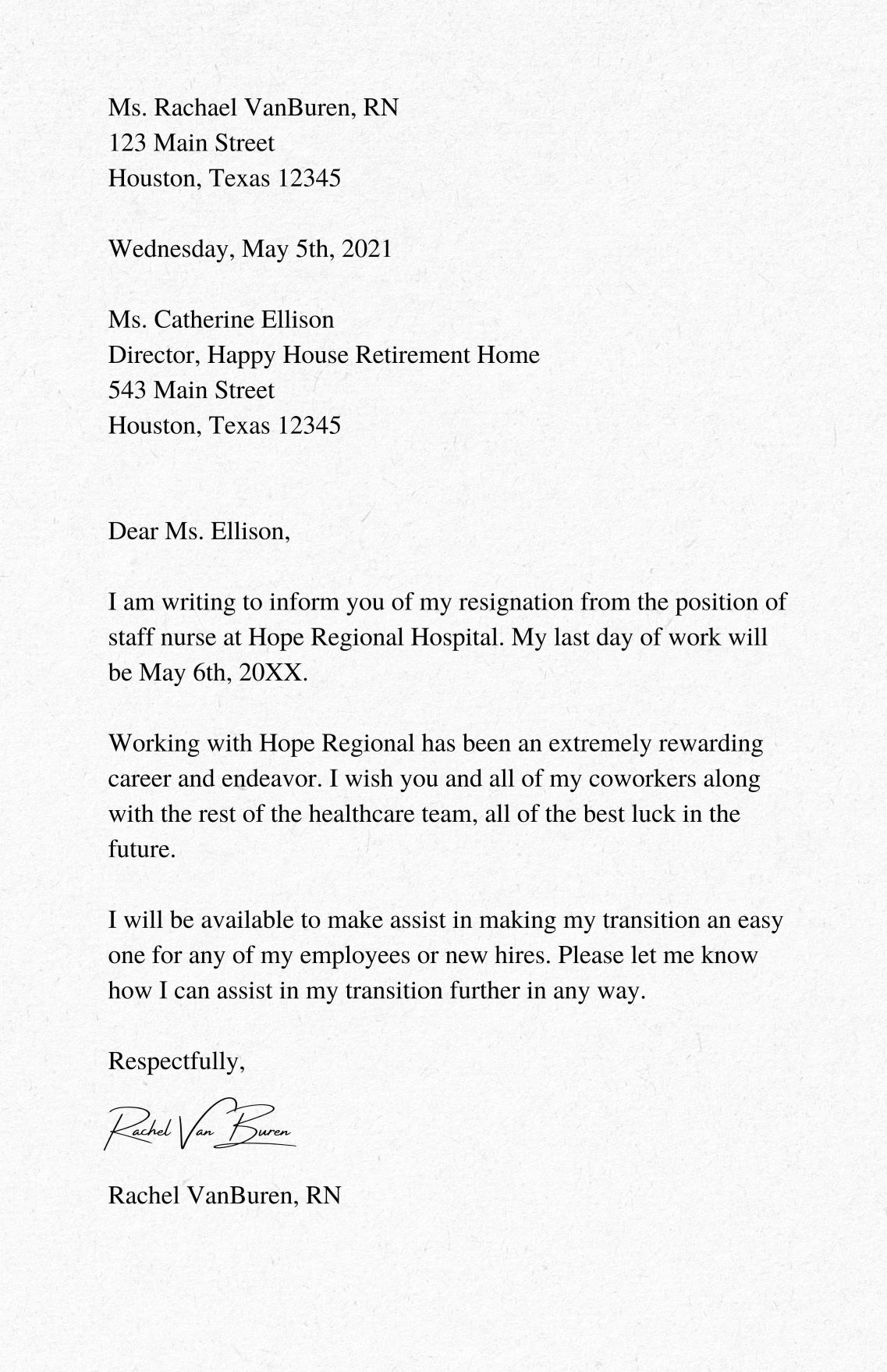 Can T Miss Takeaways Of Info About Resignation Letter Nurse Example Of   Rn Resignation Letter Ex 1 