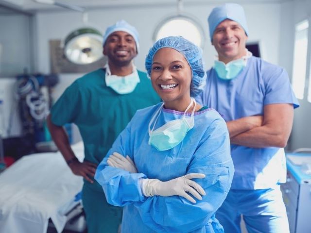 med-surg nurse team smiling