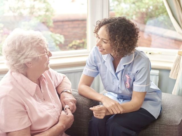 in-home care nurse and patient