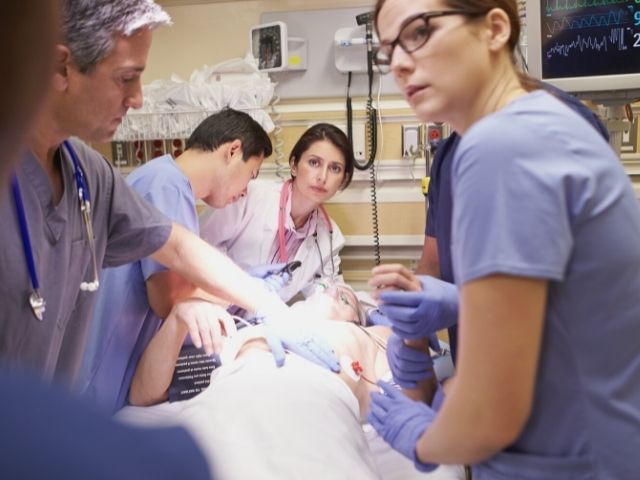 ER nurses working to save patient
