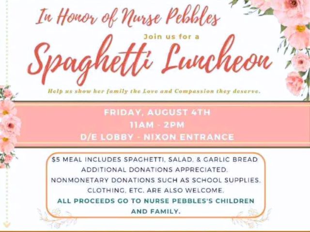 Spaghetti Luncheon invitation in honor of Latrice Jones.