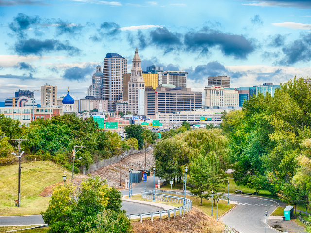 A cityscape view of Connecticut, which recently began allowing multi-state practice.