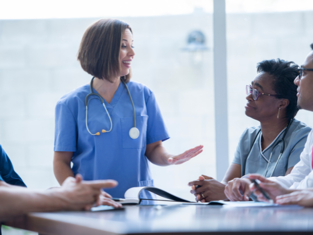 Hospital leadership and nurses have a discussion, like what UMC nurses want to occur.