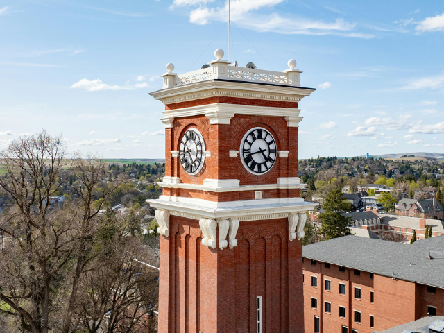 The clock tower at Washington State University